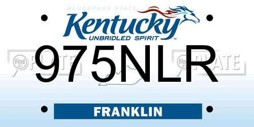 975NLR Kentucky License Plate