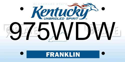 975WDW Kentucky License Plate
