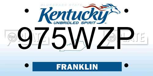 975WZP Kentucky License Plate