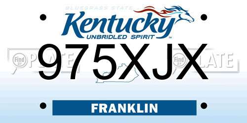 975XJX Kentucky License Plate