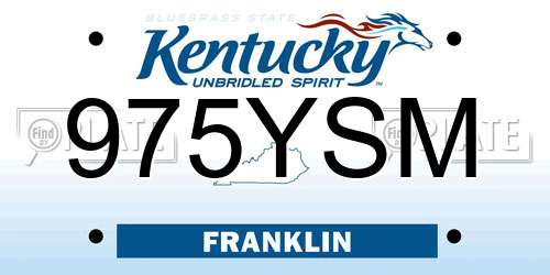 975YSM Kentucky License Plate