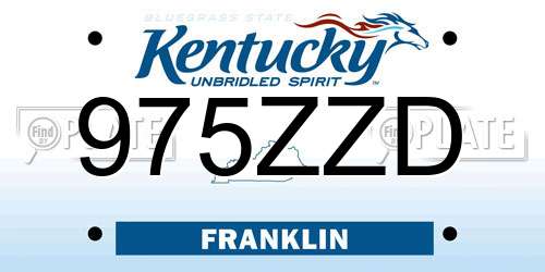 975ZZD Kentucky License Plate