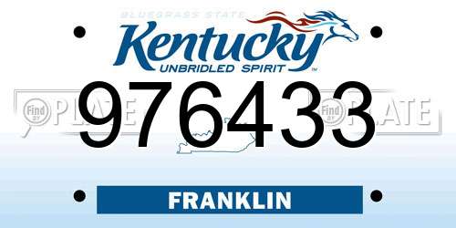 976433 Kentucky License Plate