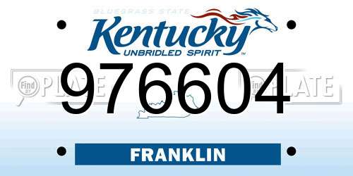 976604 Kentucky License Plate