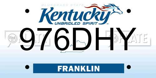 976DHY Kentucky License Plate
