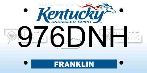 976DNH Kentucky License Plate