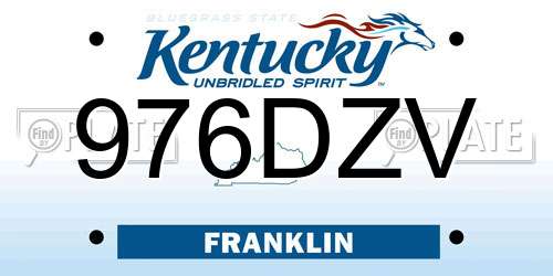 976DZV Kentucky License Plate