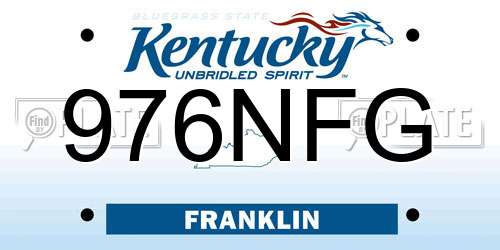 976NFG Kentucky License Plate