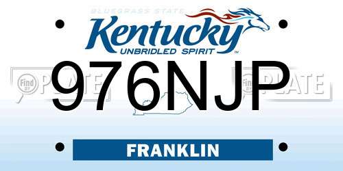 976NJP Kentucky License Plate