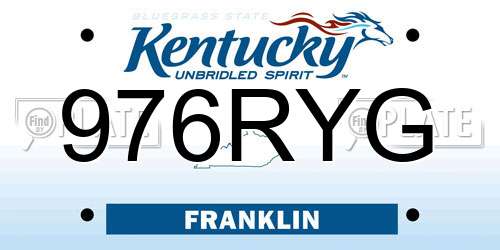 976RYG Kentucky License Plate