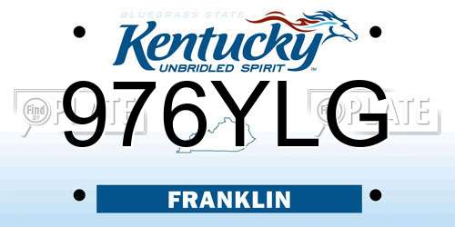 976YLG Kentucky License Plate