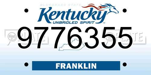 9776355 Kentucky License Plate