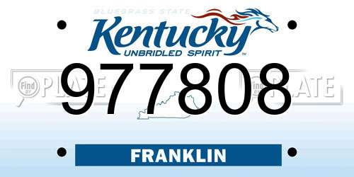 977808 Kentucky License Plate