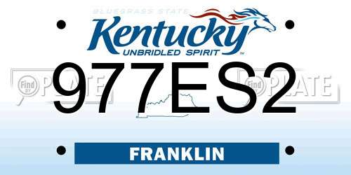 977ES2 Kentucky License Plate