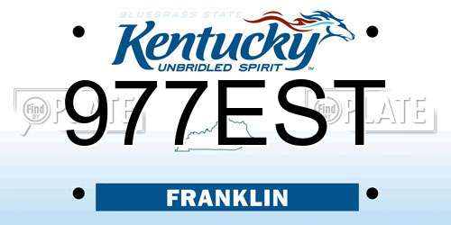 977EST Kentucky License Plate