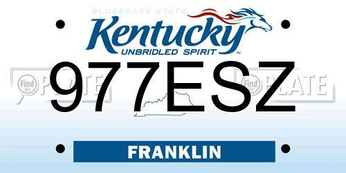 977ESZ Kentucky License Plate