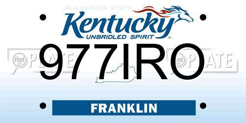 977IRO Kentucky License Plate