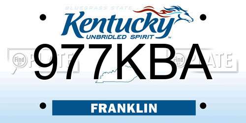 977KBA Kentucky License Plate