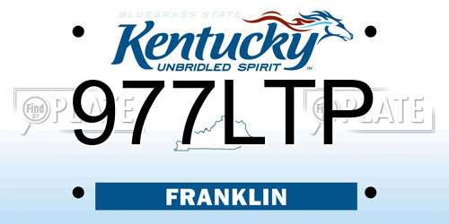 977LTP Kentucky License Plate