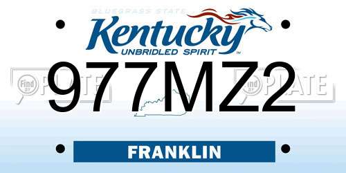 977MZ2 Kentucky License Plate