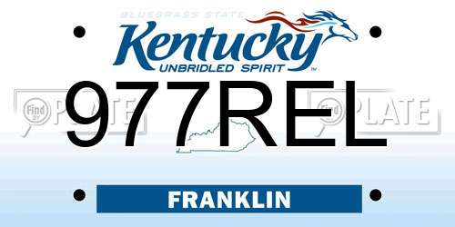 977REL Kentucky License Plate