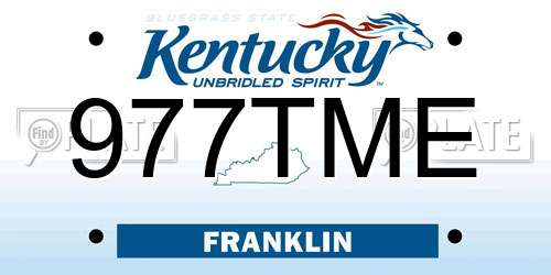977TME Kentucky License Plate