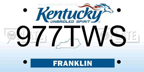 977TWS Kentucky License Plate