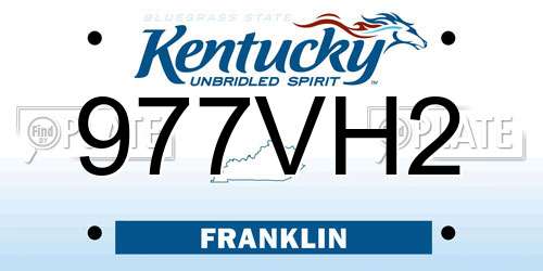 977VH2 Kentucky License Plate