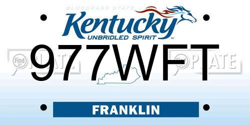 977WFT Kentucky License Plate