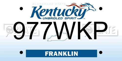 977WKP Kentucky License Plate