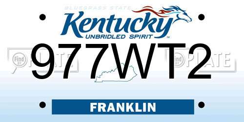 977WT2 Kentucky License Plate