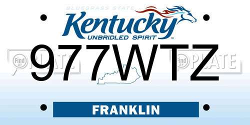 977WTZ Kentucky License Plate