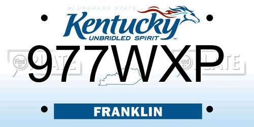 977WXP Kentucky License Plate