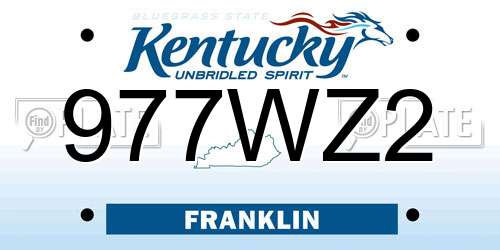 977WZ2 Kentucky License Plate