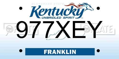 977XEY Kentucky License Plate