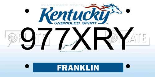 977XRY Kentucky License Plate