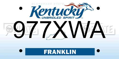977XWA Kentucky License Plate