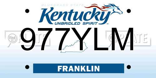 977YLM Kentucky License Plate