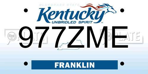 977ZME Kentucky License Plate