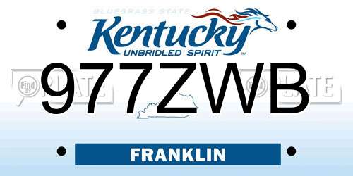 977ZWB Kentucky License Plate