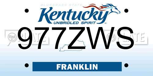 977ZWS Kentucky License Plate
