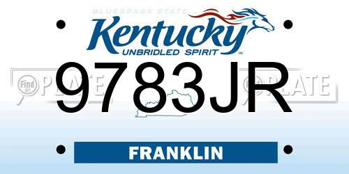9783JR Kentucky License Plate