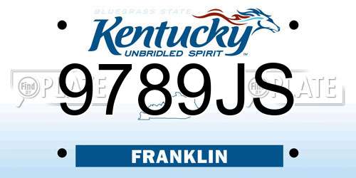 9789JS Kentucky License Plate