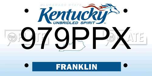 979PPX Kentucky License Plate