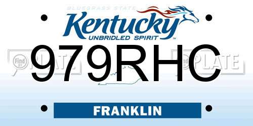 979RHC Kentucky License Plate