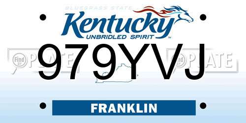 979YVJ Kentucky License Plate