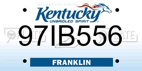 97IB556 Kentucky License Plate