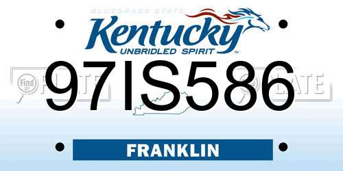 97IS586 Kentucky License Plate