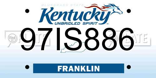 97IS886 Kentucky License Plate