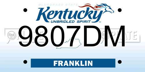 9807DM Kentucky License Plate